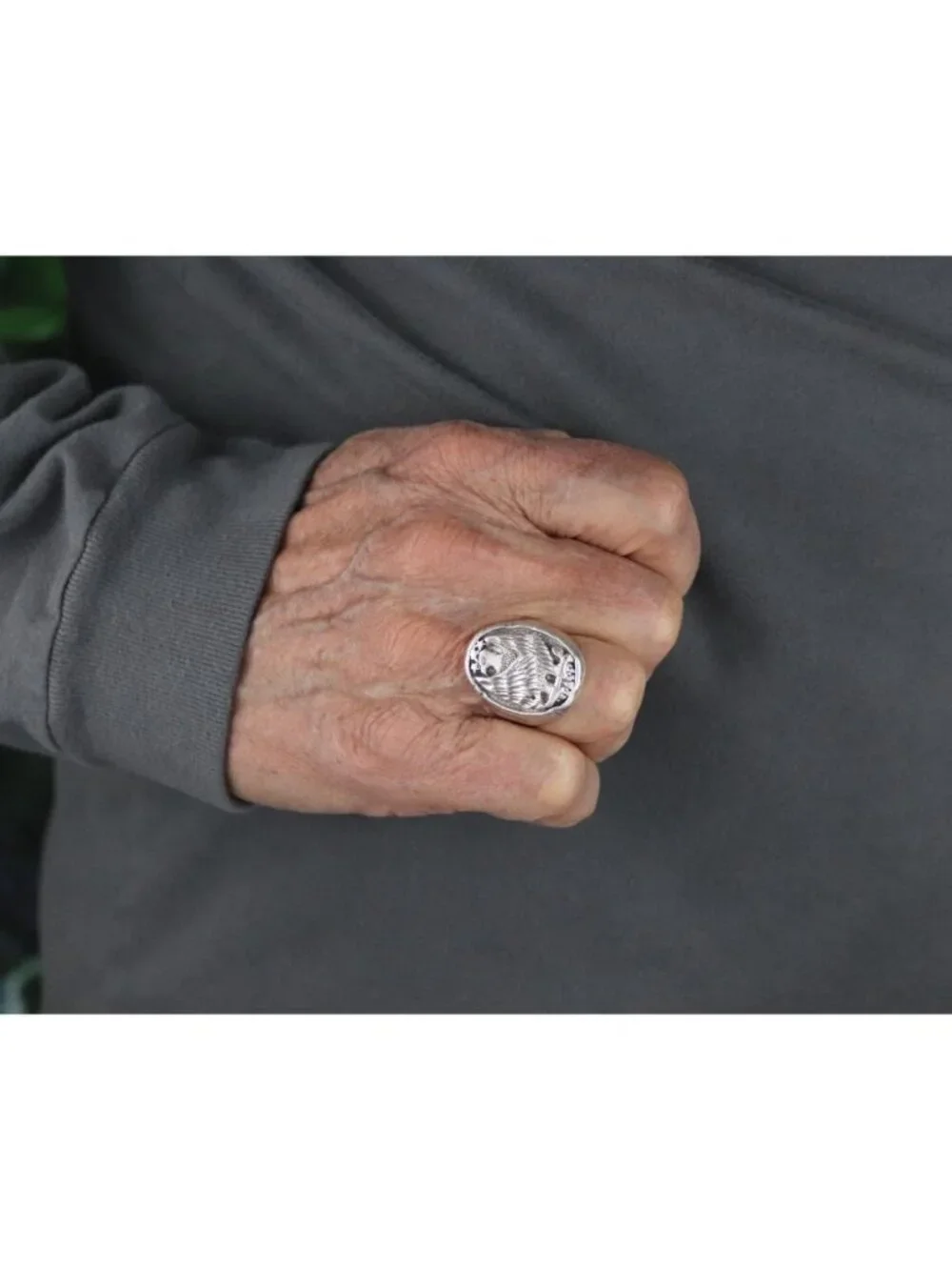 Men's Sterling Silver Eagle Ring Size 8 1/4 or Pinky Ring